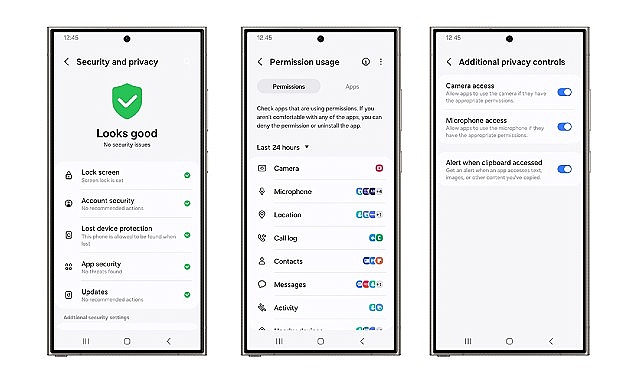 Samsung Galaxy’nin Güvenlik ve Saklılık Panosu sayesinde ferdî dataların denetimi büsbütün kullanıcının elinde