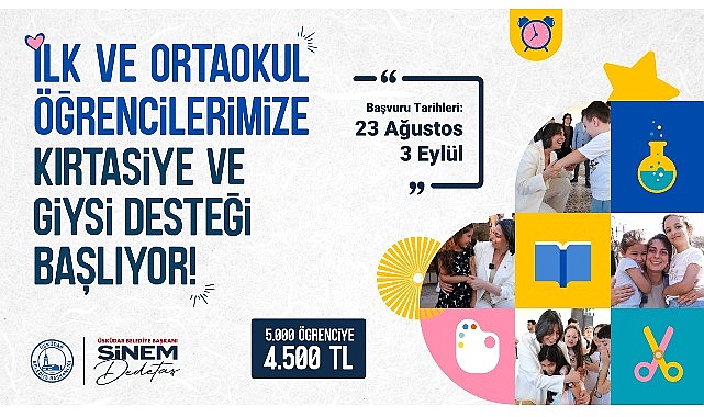 Üsküdar’da Birinci ve Orta Öğretim Öğrencilerine Kırtasiye ve Giysi Dayanağı Başlıyor