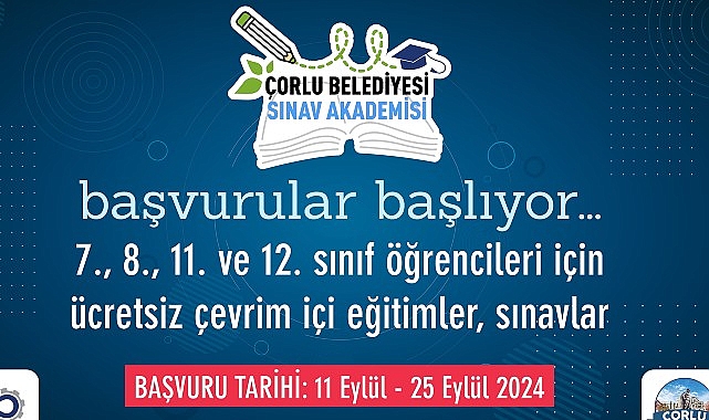 Çorlu Belediyesi İmtihan Akademisi Müracaatları Başladı