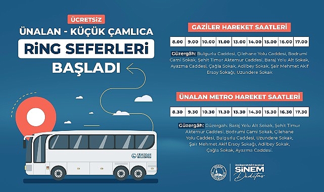 Üsküdar Belediyesi, Ünalan ve Küçük Çamlıca mahalleleri ortasında ulaşım kolaylığı sağlamak emeliyle yeni bir ring çizgisinde seferleri başlattı
